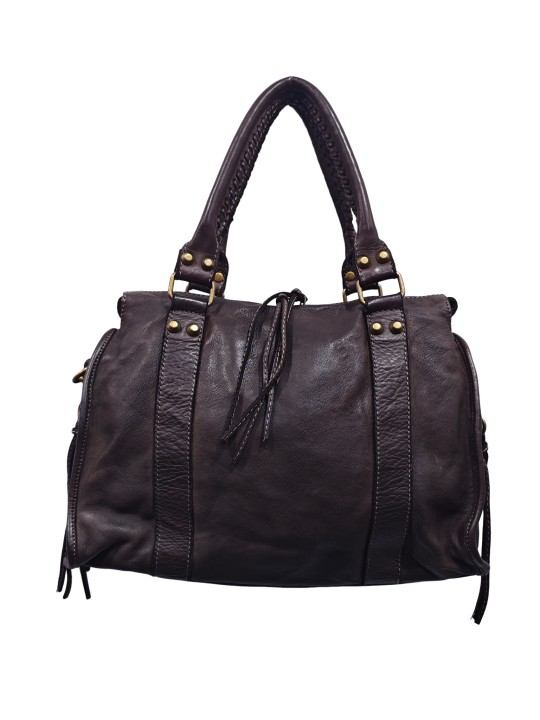 Soleil Chic Grand Sac Cuir Daisy Large Vintage Chocolat
