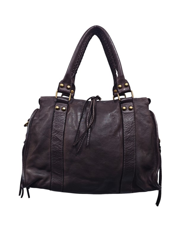 Soleil Chic Grand Sac Cuir Daisy Large Vintage Chocolat