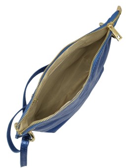 Ami Sac bandoulière cuir Bleu Irisé