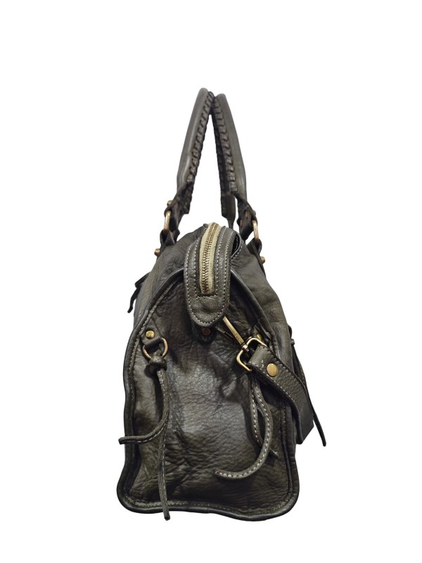Soleil Chic Grand Sac Cuir Daisy Large Vintage Kaki