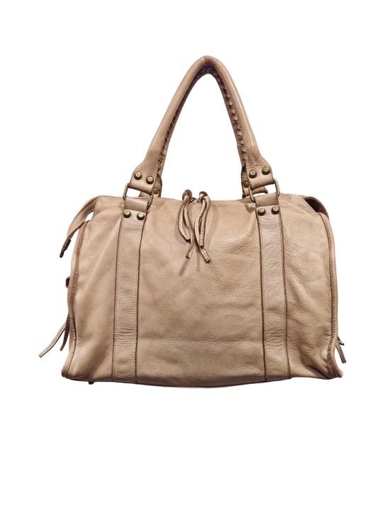 Soleil Chic Grand Sac Cuir Daisy Large Vintage Taupe