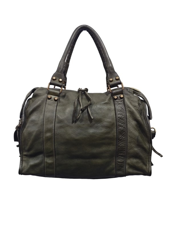 Soleil Chic Grand Sac Cuir Daisy Large Vintage Kaki