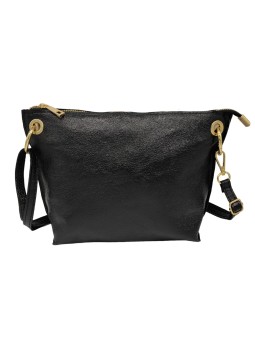 Ami Sac bandoulière cuir Noir Irisé