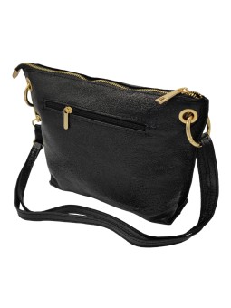Ami Sac bandoulière cuir Noir Irisé