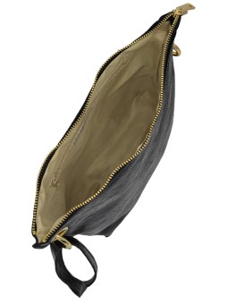 Ami Sac bandoulière cuir Noir Irisé