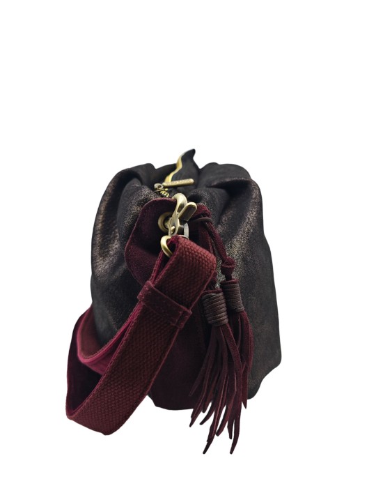 Mila Louise Sac Besace forme seau PRISCIA GR ROUGE DARK