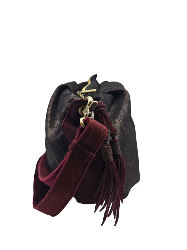 Mila Louise Sac Besace forme seau PRISCIA GR ROUGE DARK