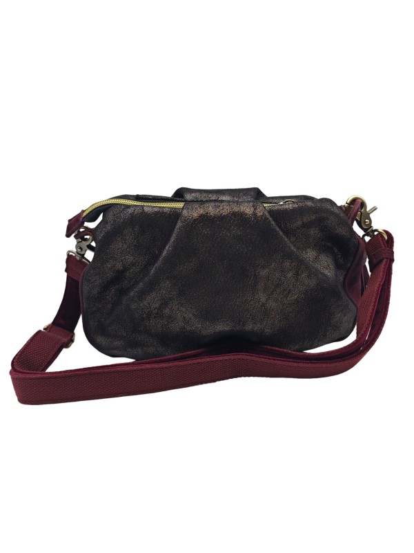 Mila Louise Sac Besace forme seau PRISCIA GR ROUGE DARK