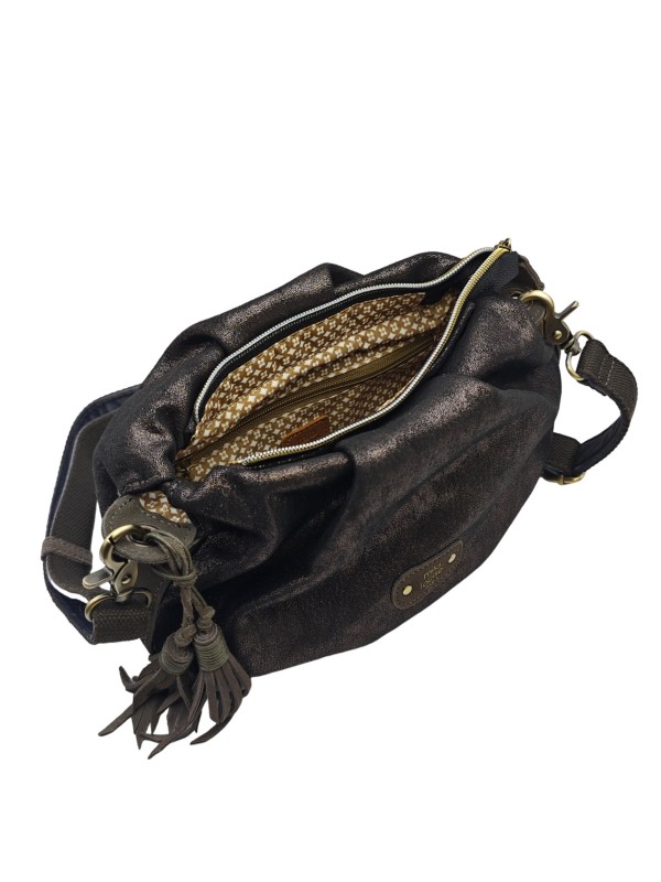 Mila Louise Sac Besace forme seau PRISCIA GR GRIS DARK