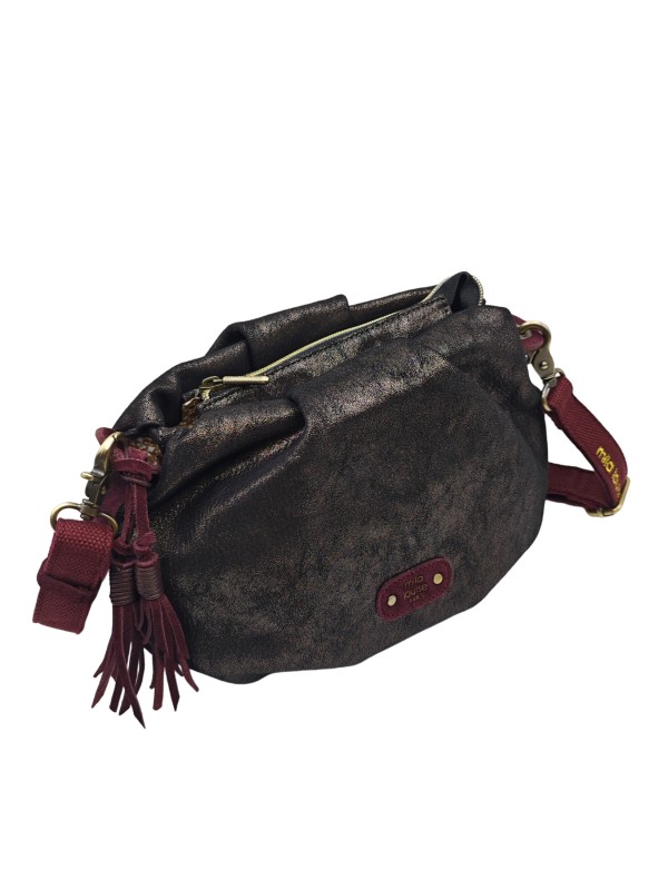 Mila Louise Sac Besace forme seau PRISCIA GR ROUGE DARK