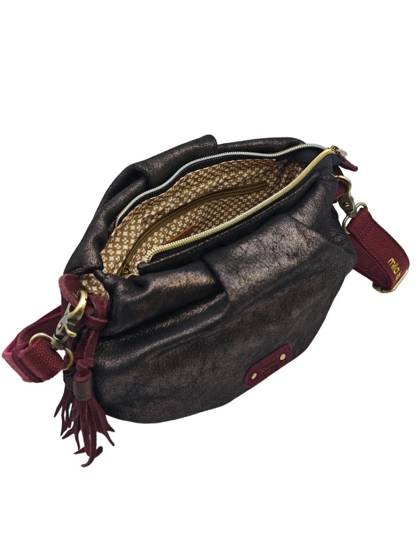 Mila Louise Sac Besace forme seau PRISCIA GR ROUGE DARK