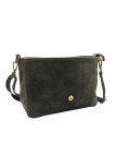 Soleil Chic Sac Bandoulière Cuir Besace Rabat Kaki Nubuck