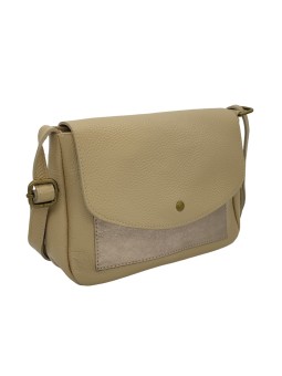 Paquerette Sac bandoulière cuir Mix Taupe Irisé