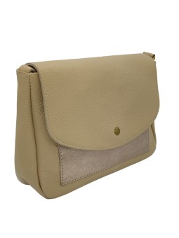 Paquerette Sac bandoulière cuir Mix Taupe Irisé