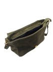 Soleil Chic Sac Bandoulière Cuir Besace Rabat Kaki Nubuck