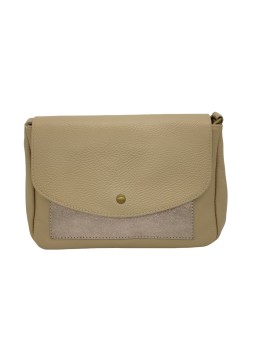 Paquerette Sac bandoulière cuir Mix Taupe Irisé