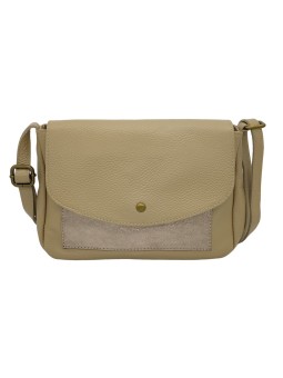 Paquerette Sac bandoulière cuir Mix Taupe Irisé