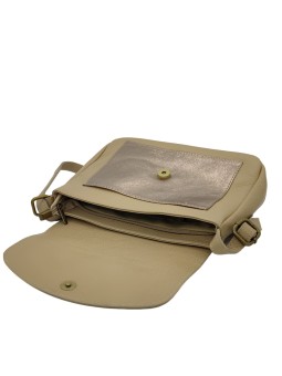 Paquerette Sac bandoulière cuir Mix Taupe Irisé