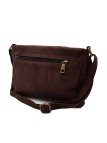 Soleil Chic Sac Bandoulière Cuir Rabat Marron Velours