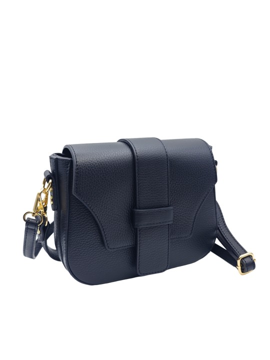 Soleil Chic Elise Sac Bandoulière Cuir Graine Noir