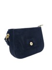 Soleil Chic Elise Sac Bandoulière Cuir Daim Noir