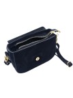 Soleil Chic Elise Sac Bandoulière Cuir Daim Noir