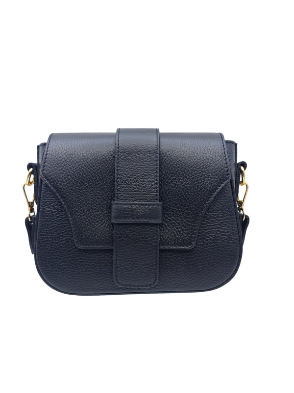 Soleil Chic Elise Sac Bandoulière Cuir Graine Noir