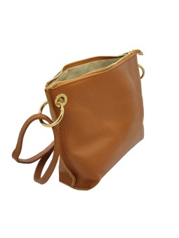 Ami Sac bandoulière cuir Camel