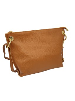 Ami Sac bandoulière cuir Camel