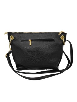 Ami Sac bandoulière cuir Noir