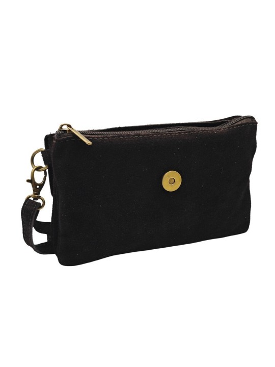 Soleil Chic Pochette bandoulière Camomille Noir Nubuck