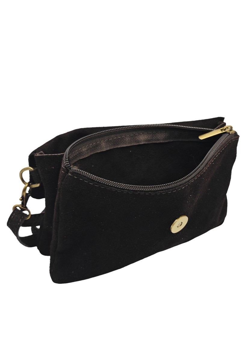 Soleil Chic Pochette bandoulière Camomille Noir Nubuck