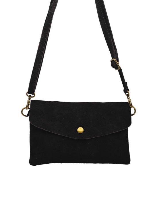 Soleil Chic Pochette bandoulière Camomille Noir Nubuck