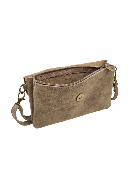 Soleil Chic Pochette bandoulière Camomille Taupe Nubuck
