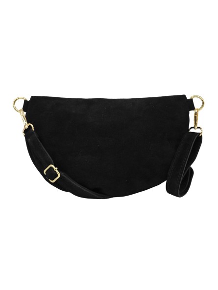 VOYAGE Sac banane cuir Noir by TheWan