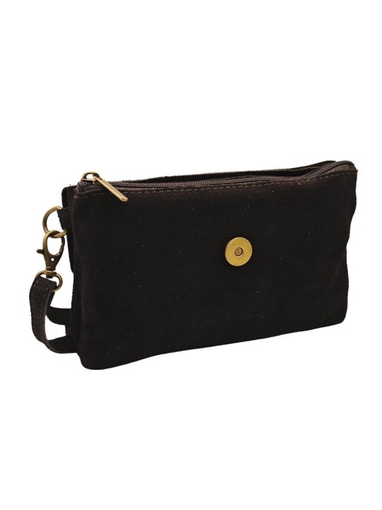 Soleil Chic Pochette bandoulière Camomille Chocolat Nubuck