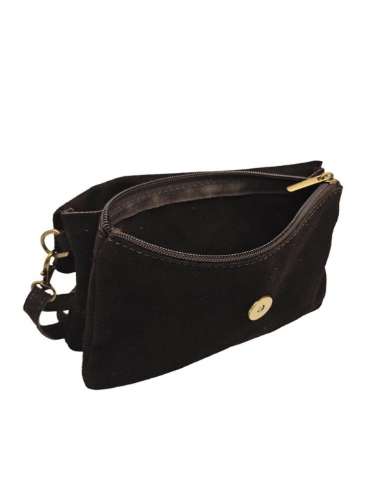 Soleil Chic Pochette bandoulière Camomille Chocolat Nubuck