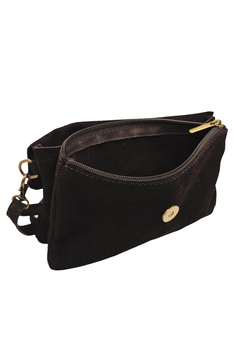 Soleil Chic Pochette bandoulière Camomille Chocolat Nubuck