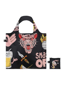 Sac RECYCLE Avec Pochette Zip SNASK Tiger Snake Beer Black - LOQI