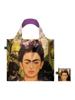 Sac RECYCLE Avec Pochette Zip FRIDA KAHLO Autoportrait au collier d'épines et colibri - LOQI