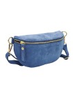 Demi Lune Petit Sac banane cuir nubuck Bleu Ciel