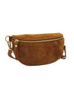 Demi Lune Petit Sac banane cuir nubuck Camel