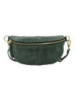 Demi Lune Petit Sac banane cuir nubuck Vert