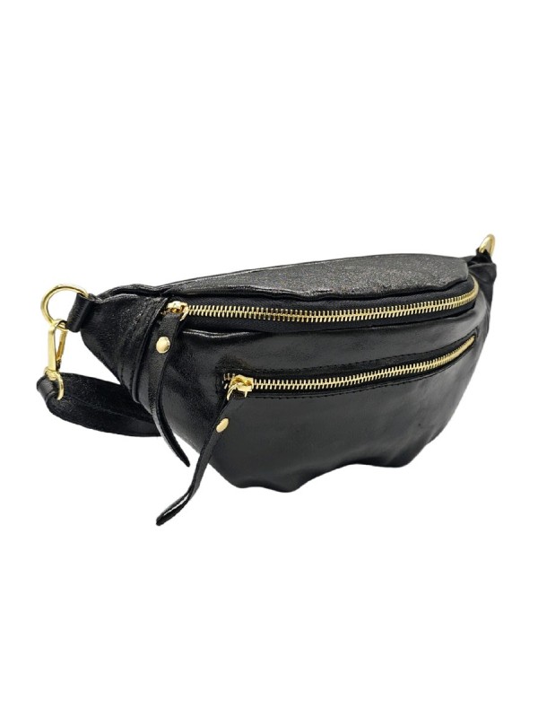 Chic Sac banane cuir Noir Irise