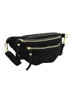 Chic Sac banane cuir Noir Nubuck