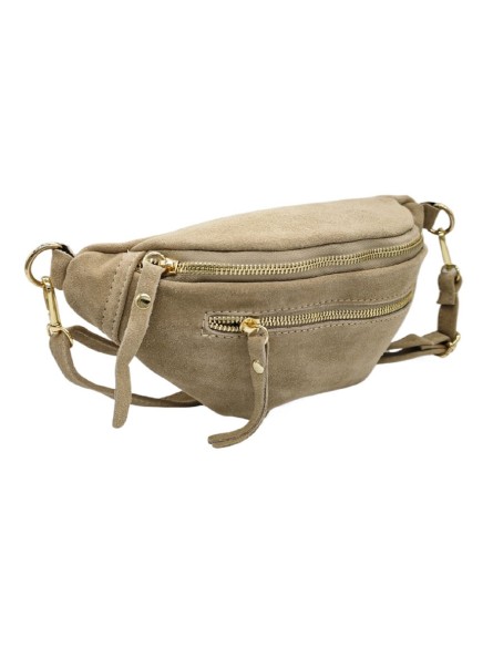 Chic Sac banane cuir Taupe Nubuck