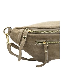 Chic Sac banane cuir Taupe Nubuck