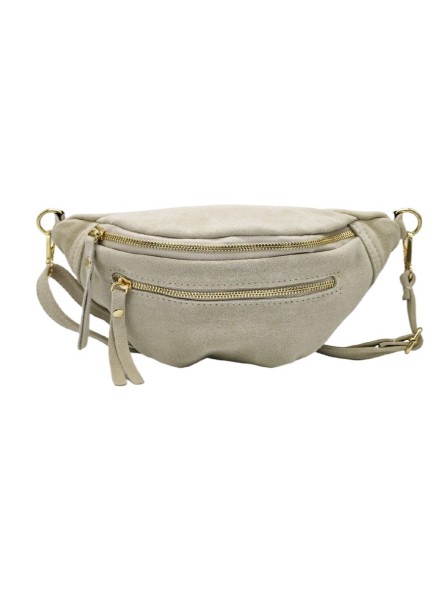 Chic Sac banane cuir Beige Nubuck