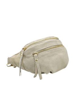 Chic Sac banane cuir Beige Nubuck