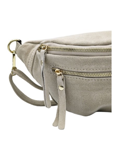 Chic Sac banane cuir Beige Nubuck